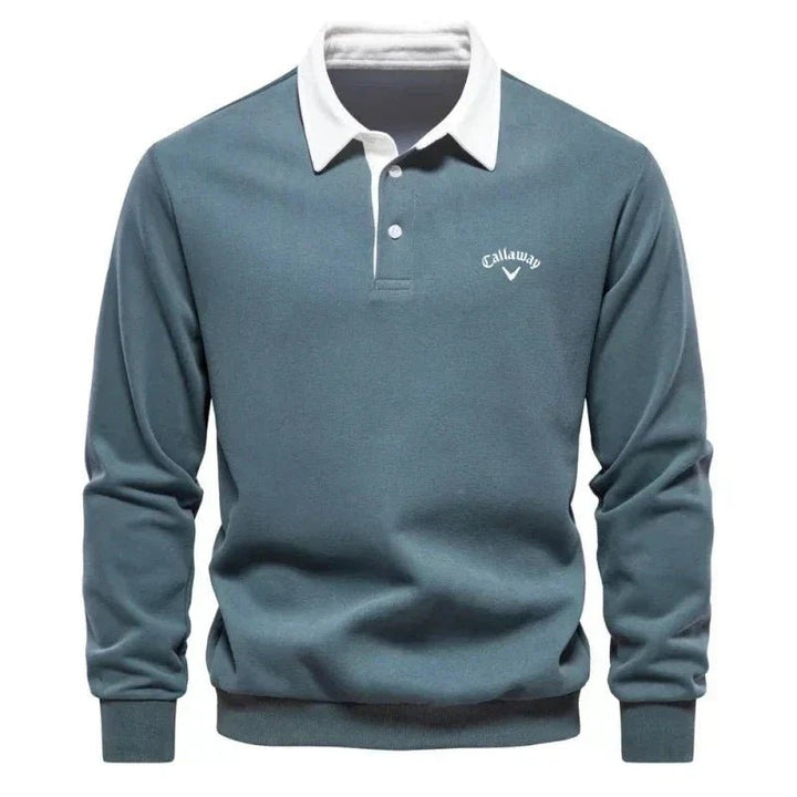 Jasper | Mens Contrast Collar Long Sleeve Polo Jumper