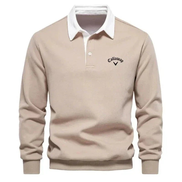 Jasper | Mens Contrast Collar Long Sleeve Polo Jumper