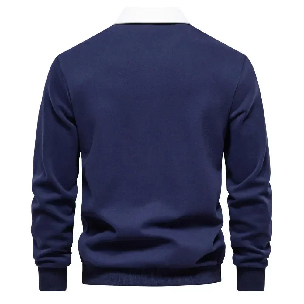 Jasper | Mens Contrast Collar Long Sleeve Polo Jumper