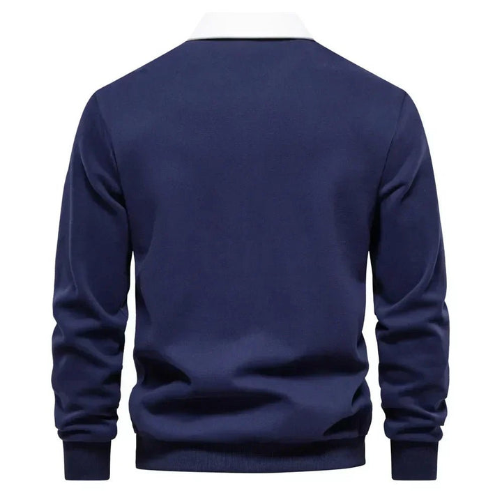 Jasper | Mens Contrast Collar Long Sleeve Polo Jumper