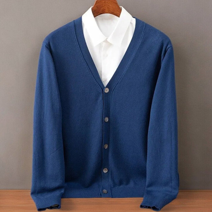 Nathaniel | Mens V-Neck Button Up Cashmere Blend Cardigan