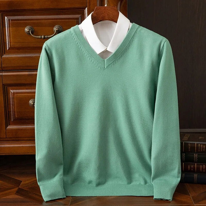 Sebastian | Mens V-Neck Cashmere Blend Knit Jumper