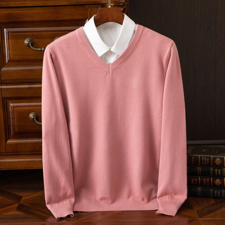 Sebastian | Mens V-Neck Cashmere Blend Knit Jumper