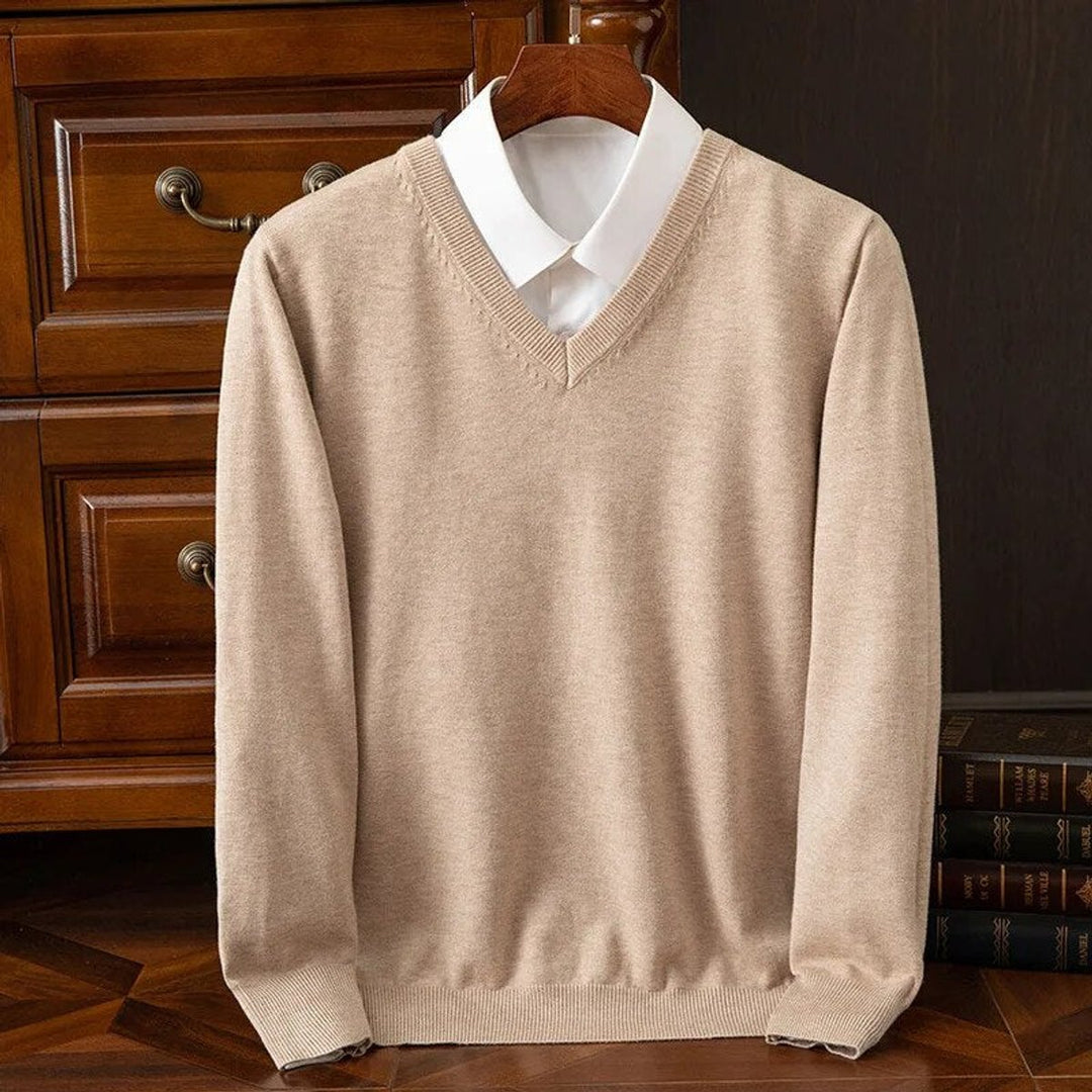 Sebastian | Mens V-Neck Cashmere Blend Knit Jumper