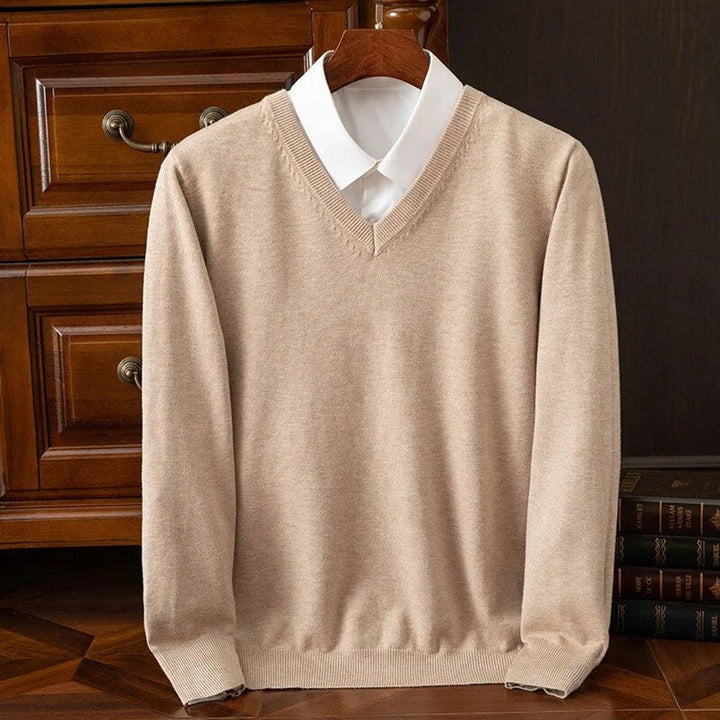 Sebastian | Mens V-Neck Cashmere Blend Knit Jumper