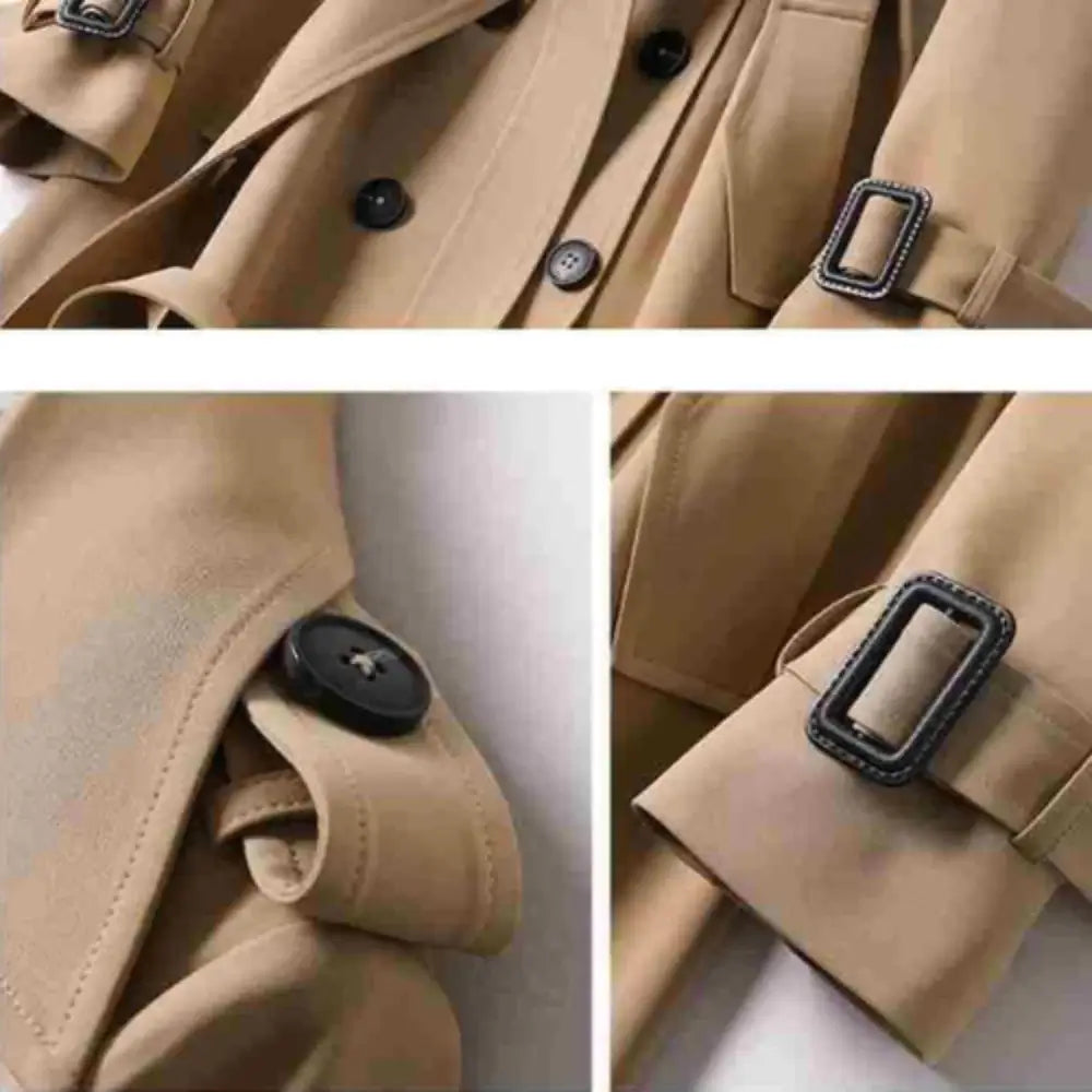 Calora | Womens Classic Belted Long Trench Coat