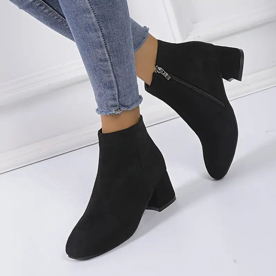 Millie | Suede Side Zip Ankle Boots