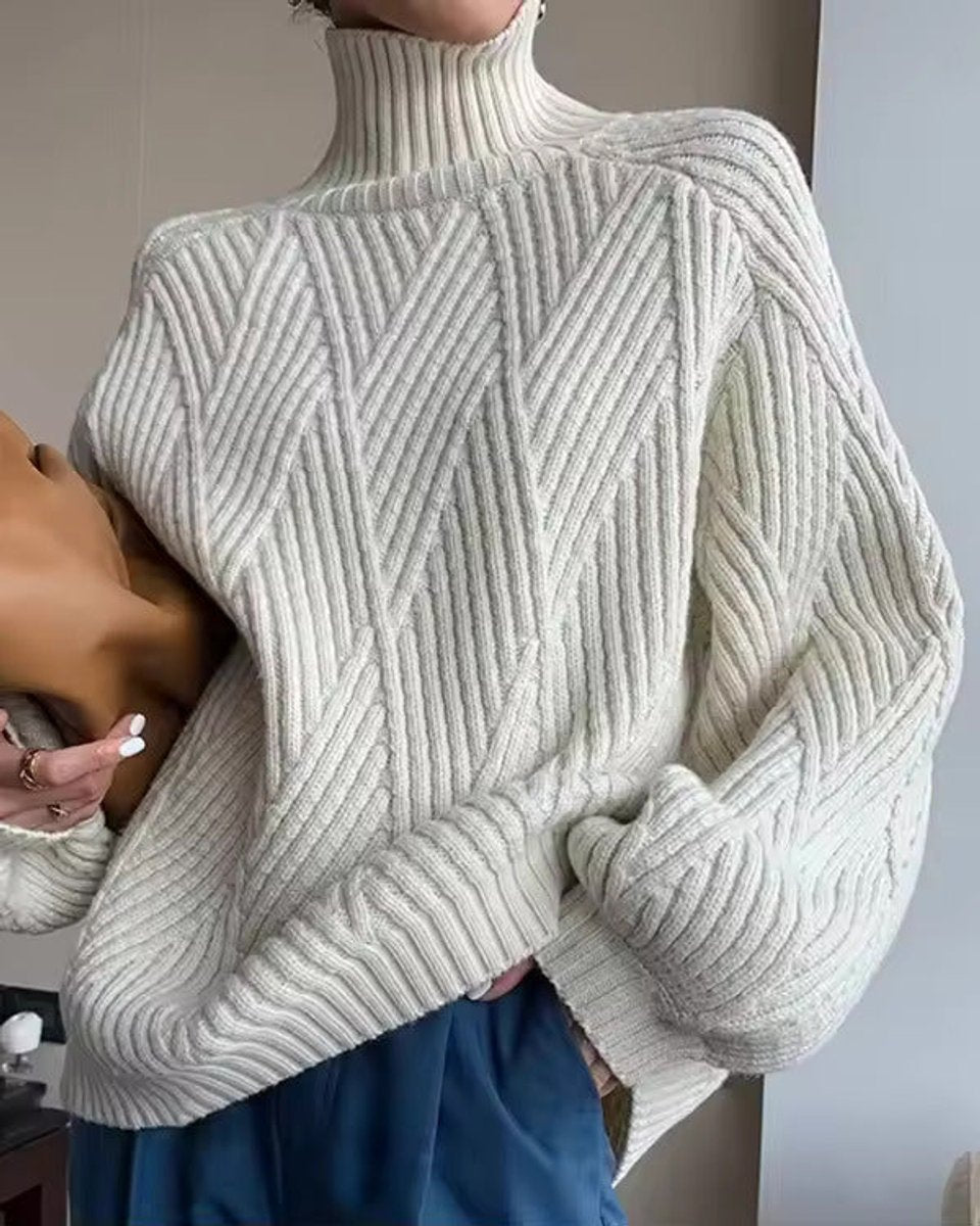 Tabitha | Cable Knit Turtleneck Jumper Oversized