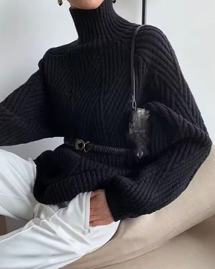 Tabitha | Cable Knit Turtleneck Jumper Oversized