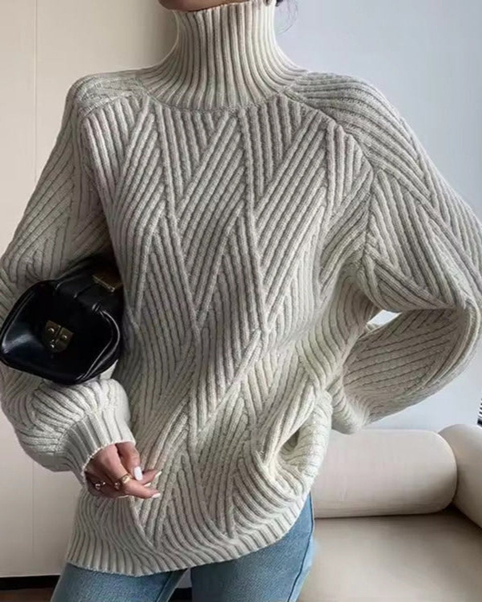 Tabitha | Cable Knit Turtleneck Jumper Oversized
