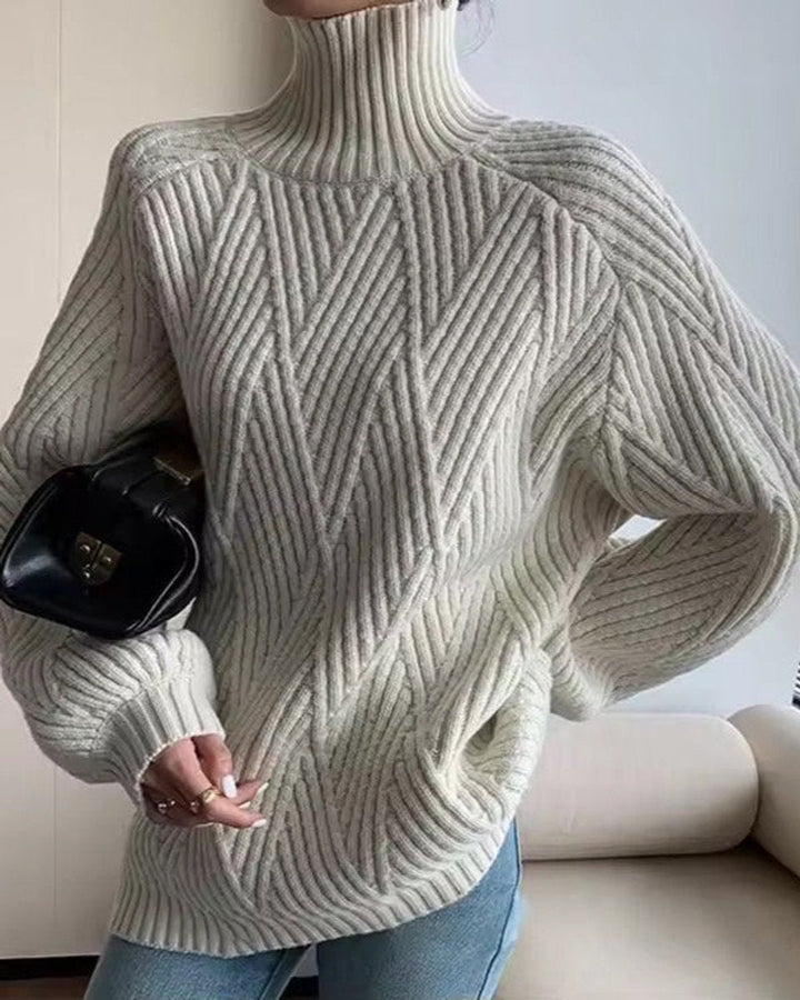 Tabitha | Cable Knit Turtleneck Jumper Oversized