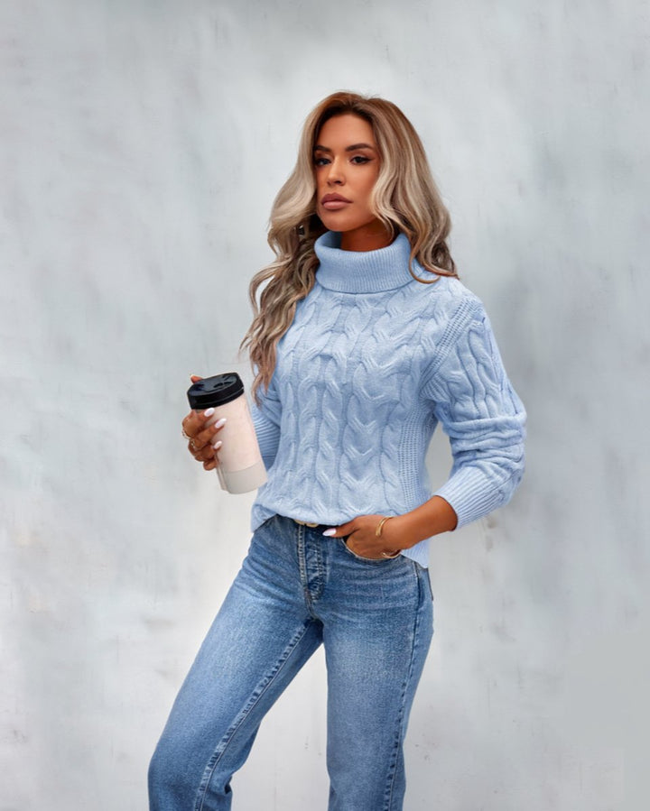 Sadie | Rollneck Cable Turtleneck Jumper Pullover