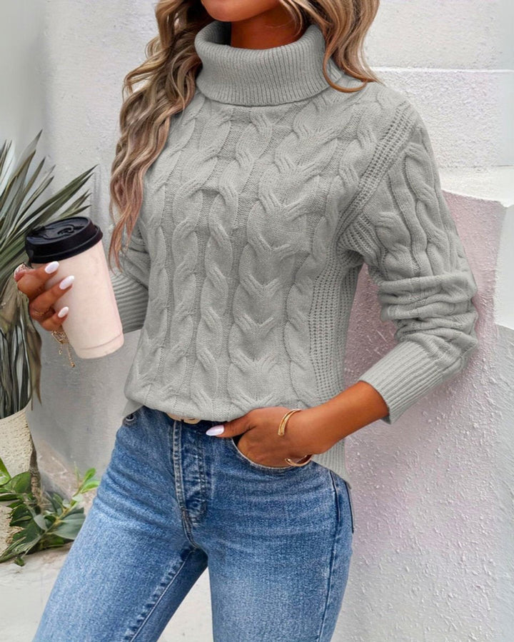 Sadie | Rollneck Cable Turtleneck Jumper Pullover