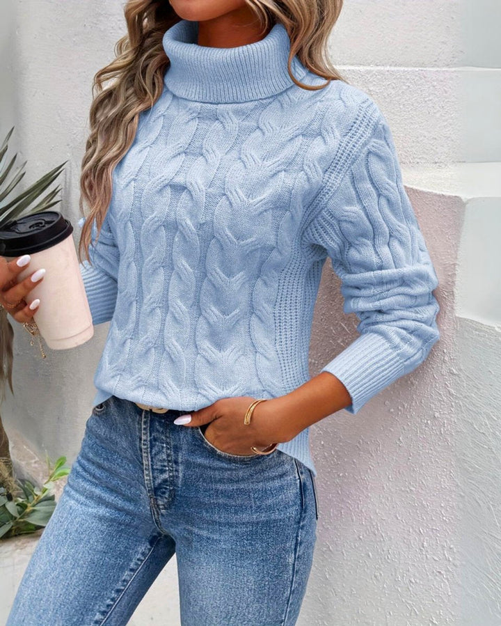 Sadie | Rollneck Cable Turtleneck Jumper Pullover