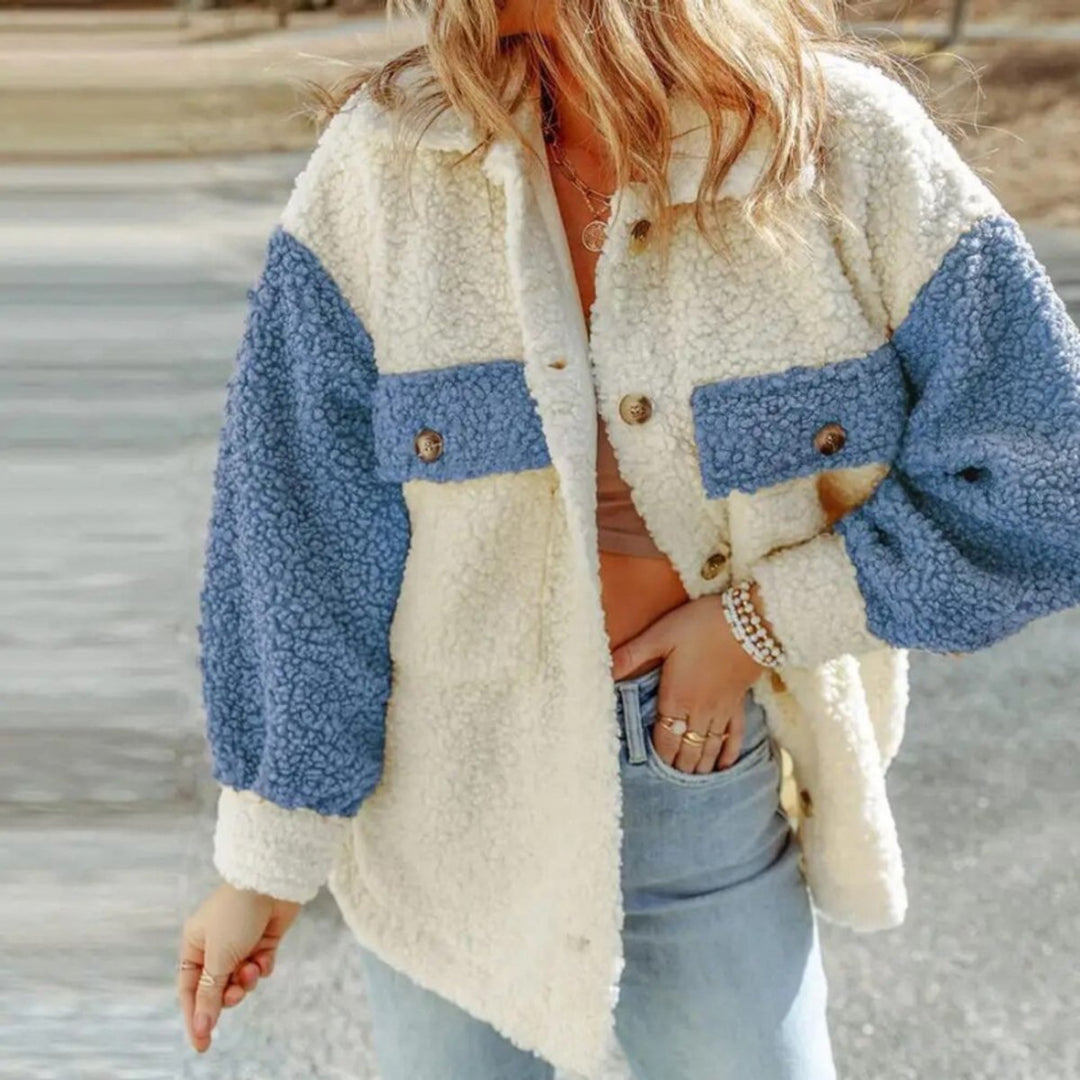 Camille | Colour Block Teddy Faux Shacket