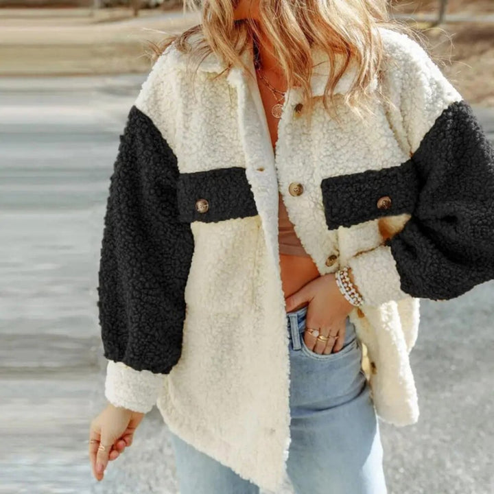 Camille | Colour Block Teddy Faux Shacket