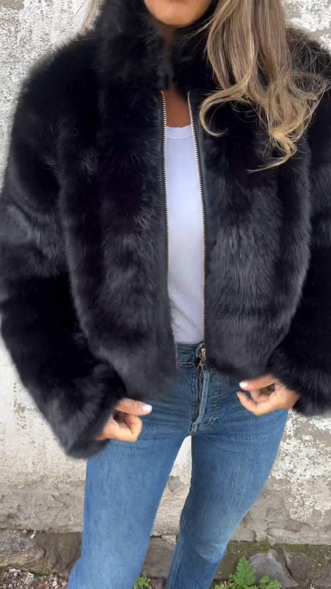 Beatrice | Cropped Open Front Faux Coat