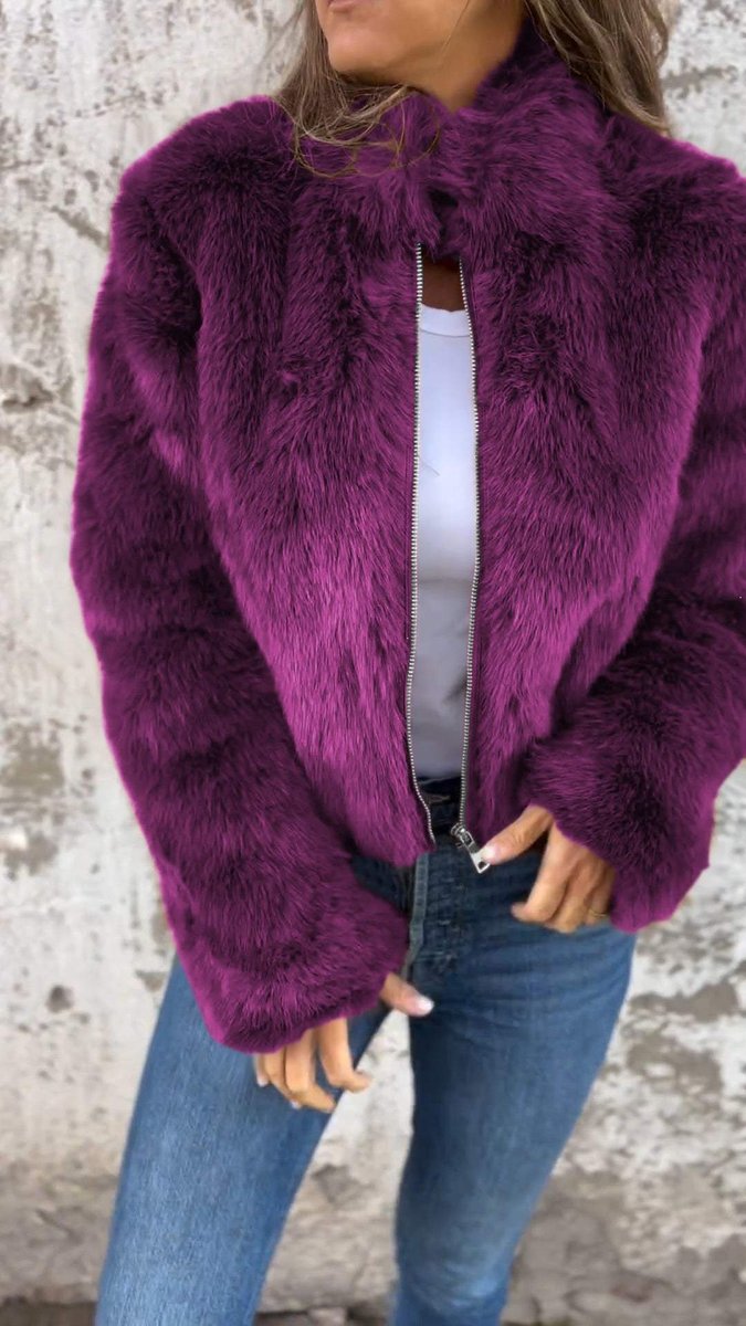 Beatrice | Cropped Open Front Faux Coat