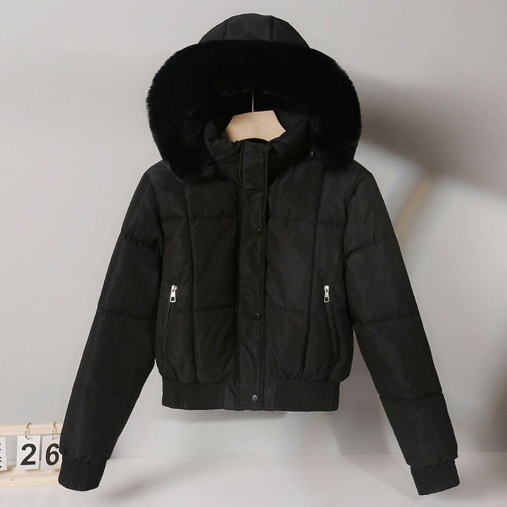 Hattie | Cropped Bomber Puffer Jacket Hooded