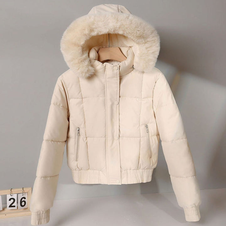 Hattie | Cropped Bomber Puffer Jacket Hooded