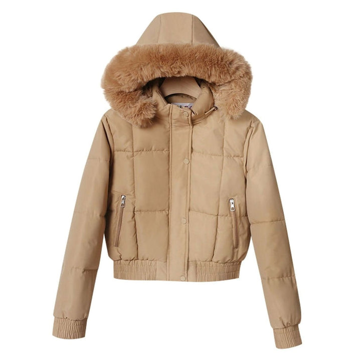 Hattie | Cropped Bomber Puffer Jacket Hooded