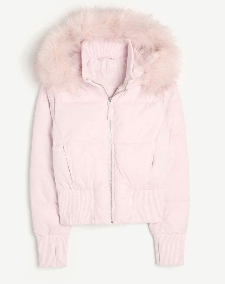 Daphne | Cropped Faux Fur Puffer Jacket