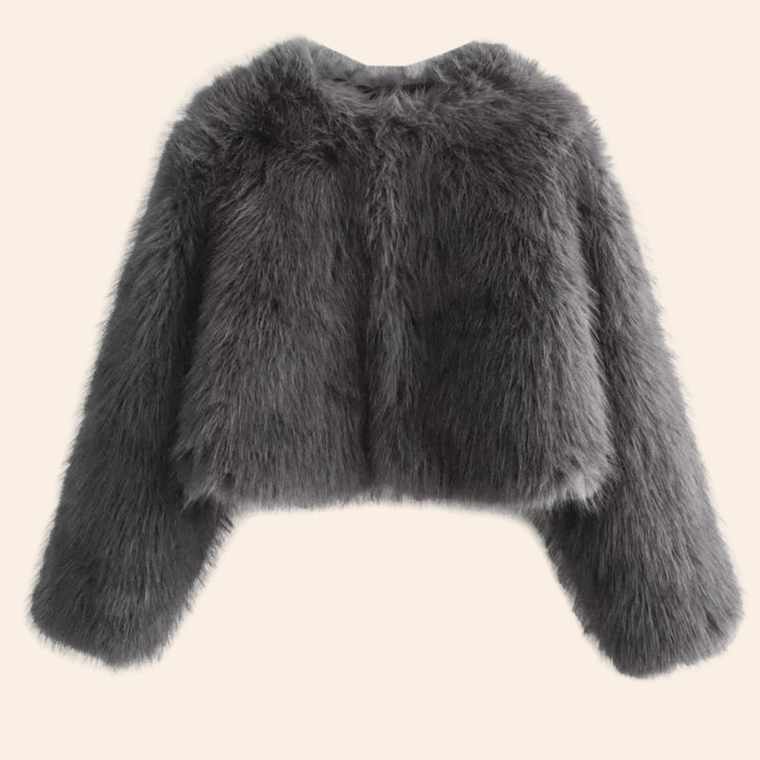 Poppy | Cropped Open Front Fluffy Coat