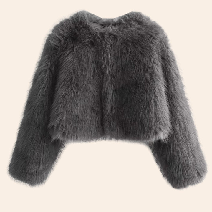 Poppy | Cropped Open Front Fluffy Coat