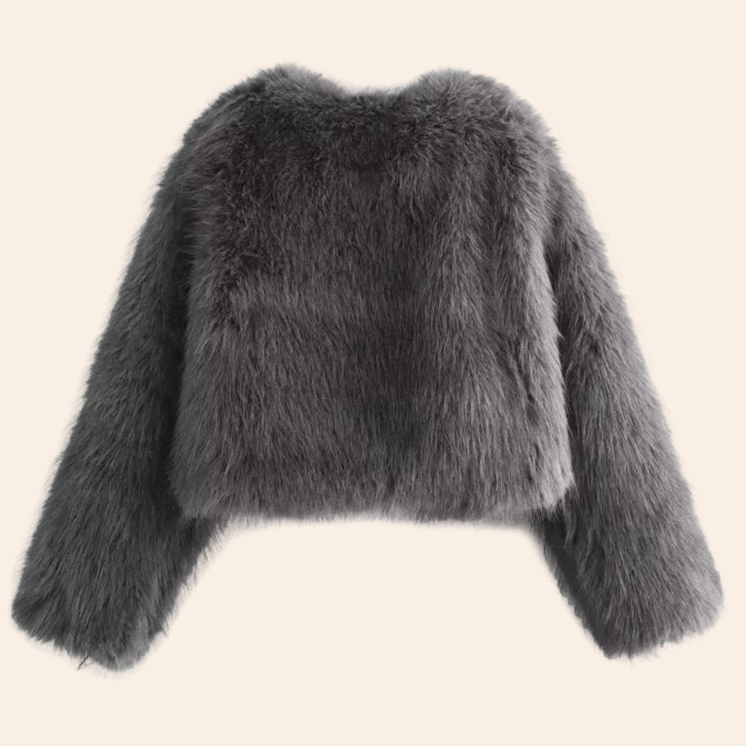 Poppy | Cropped Open Front Fluffy Coat