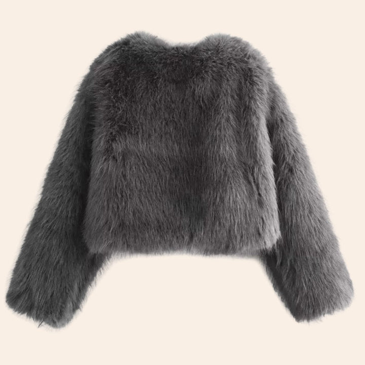 Poppy | Cropped Open Front Fluffy Coat