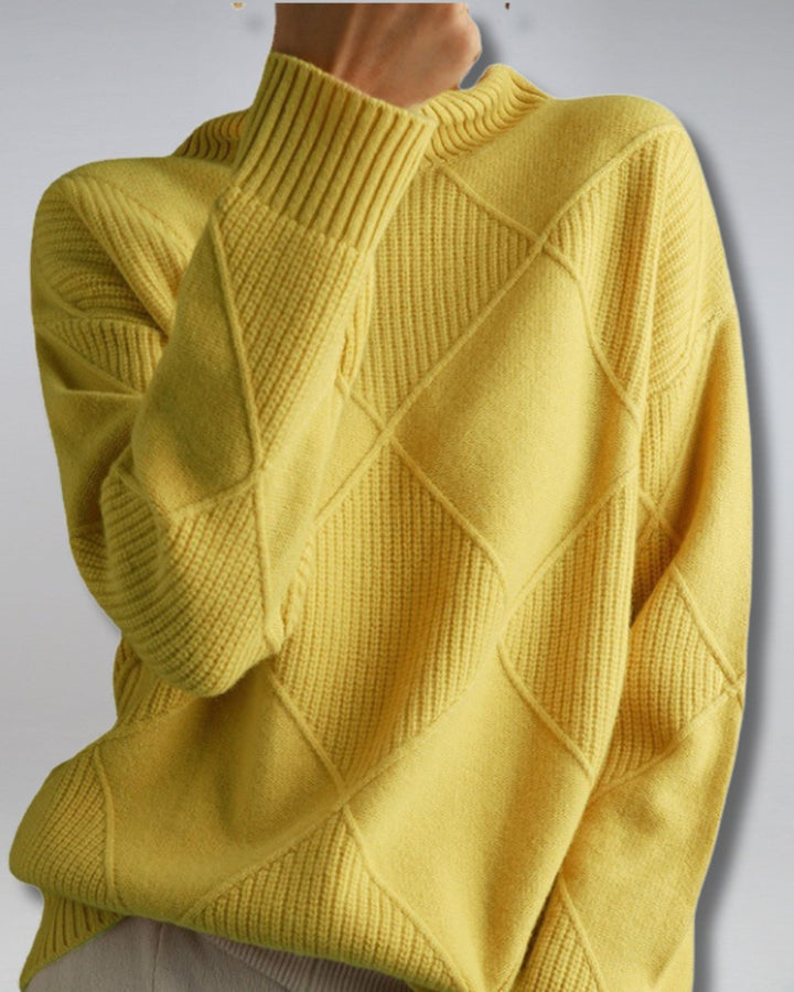 Lavinia | Diamond Knit Turtleneck Jumper Womens