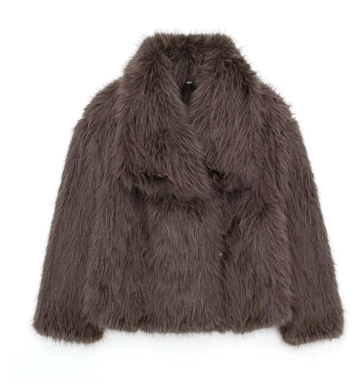 Millie | Elegant Cropped Black Faux Coat