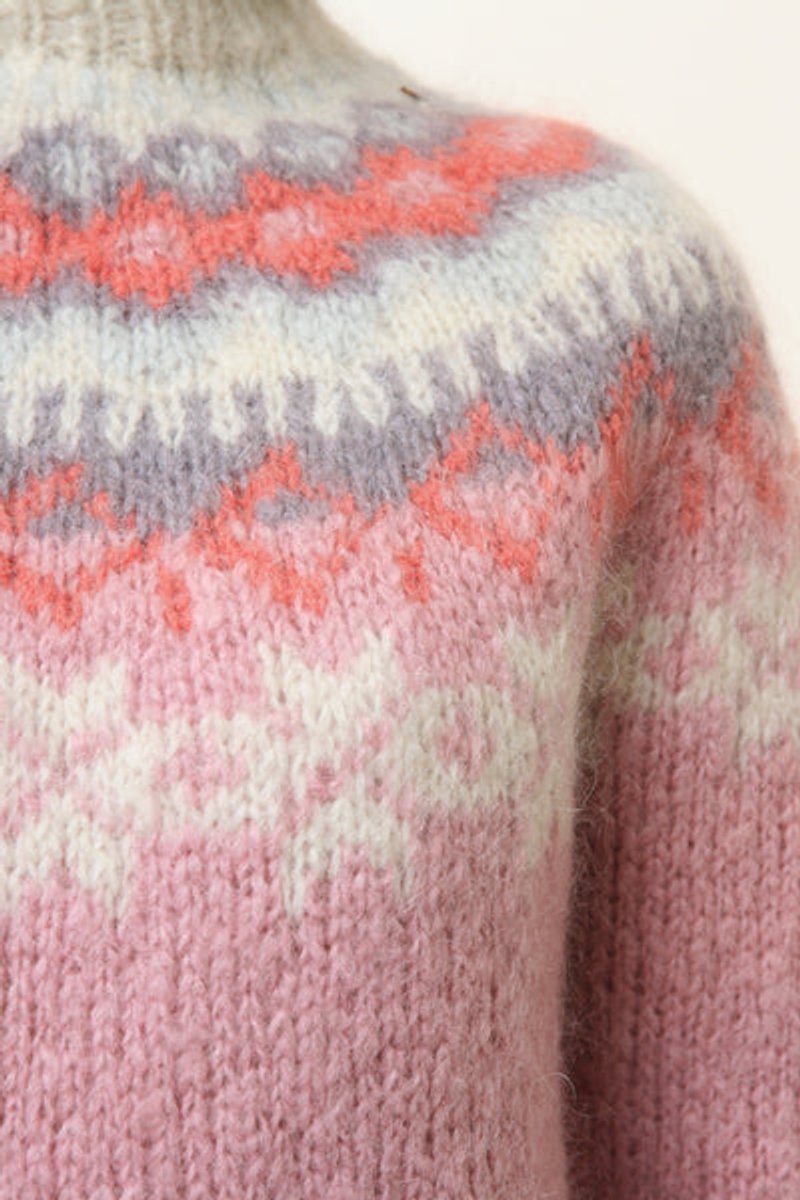 Rhiannon | Fluffy Fair Isle Turtleneck Jumper