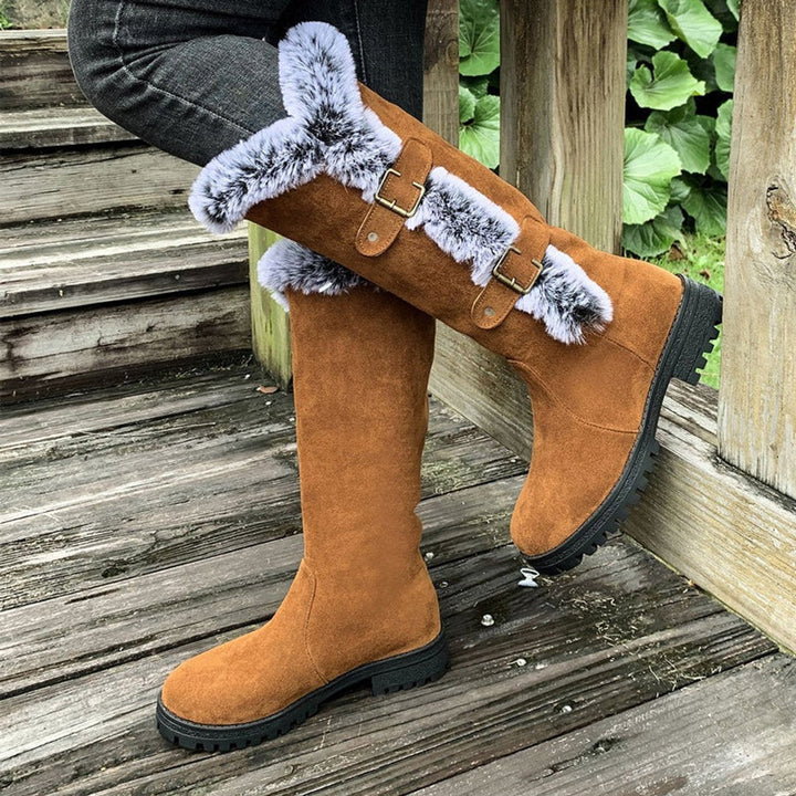 Poppy | Fur-Trim Knee High Boots