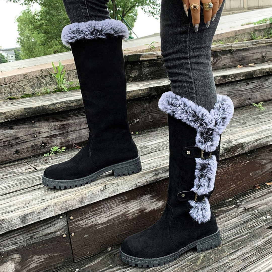 Poppy | Fur-Trim Knee High Boots