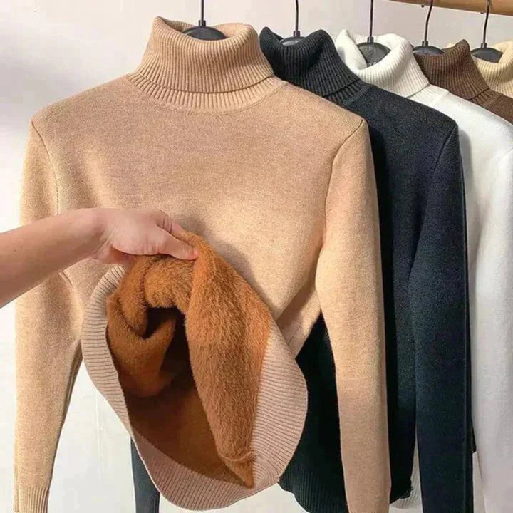 Jemima | Fleece Lined Turtleneck Jumper Warm