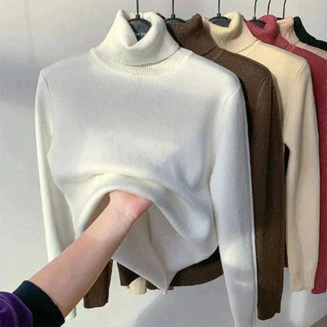 Jemima | Fleece Lined Turtleneck Jumper Warm