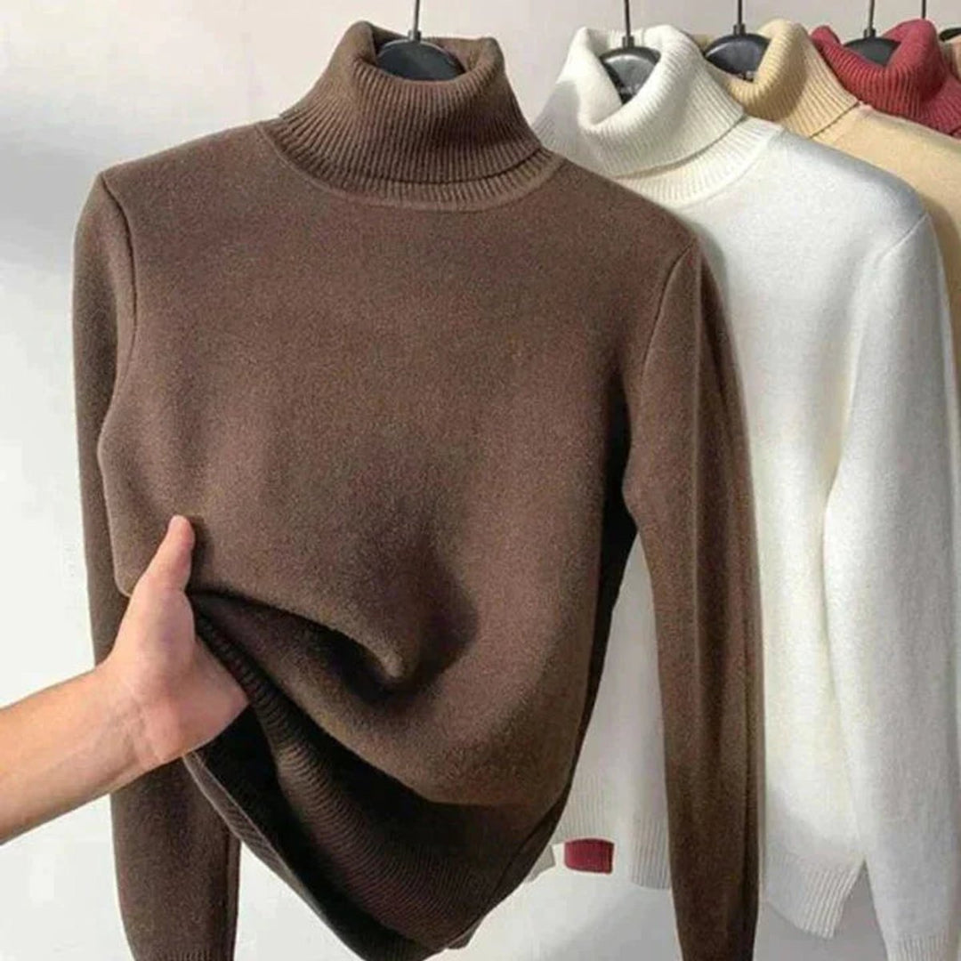 Jemima | Fleece Lined Turtleneck Jumper Warm