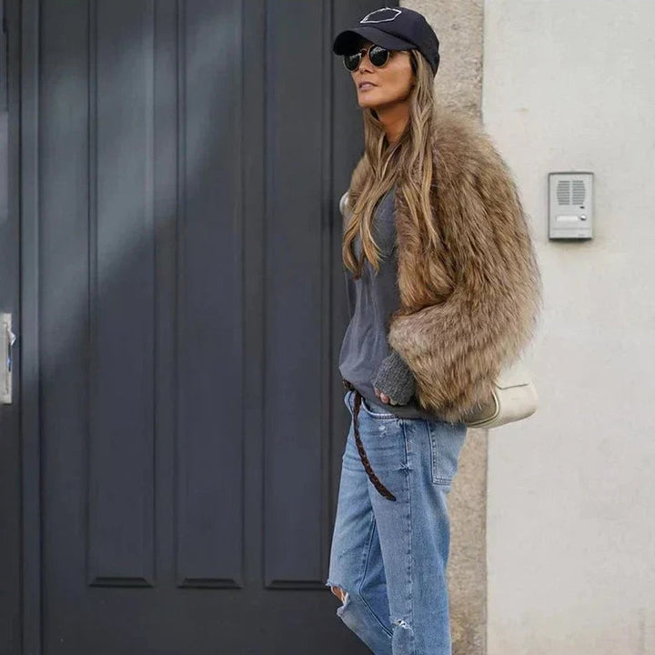 Hazel | Fluffy Short Cropped Faux Jacket