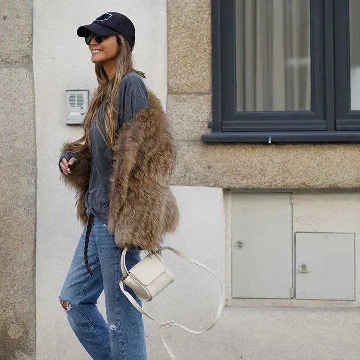Hazel | Fluffy Short Cropped Faux Jacket