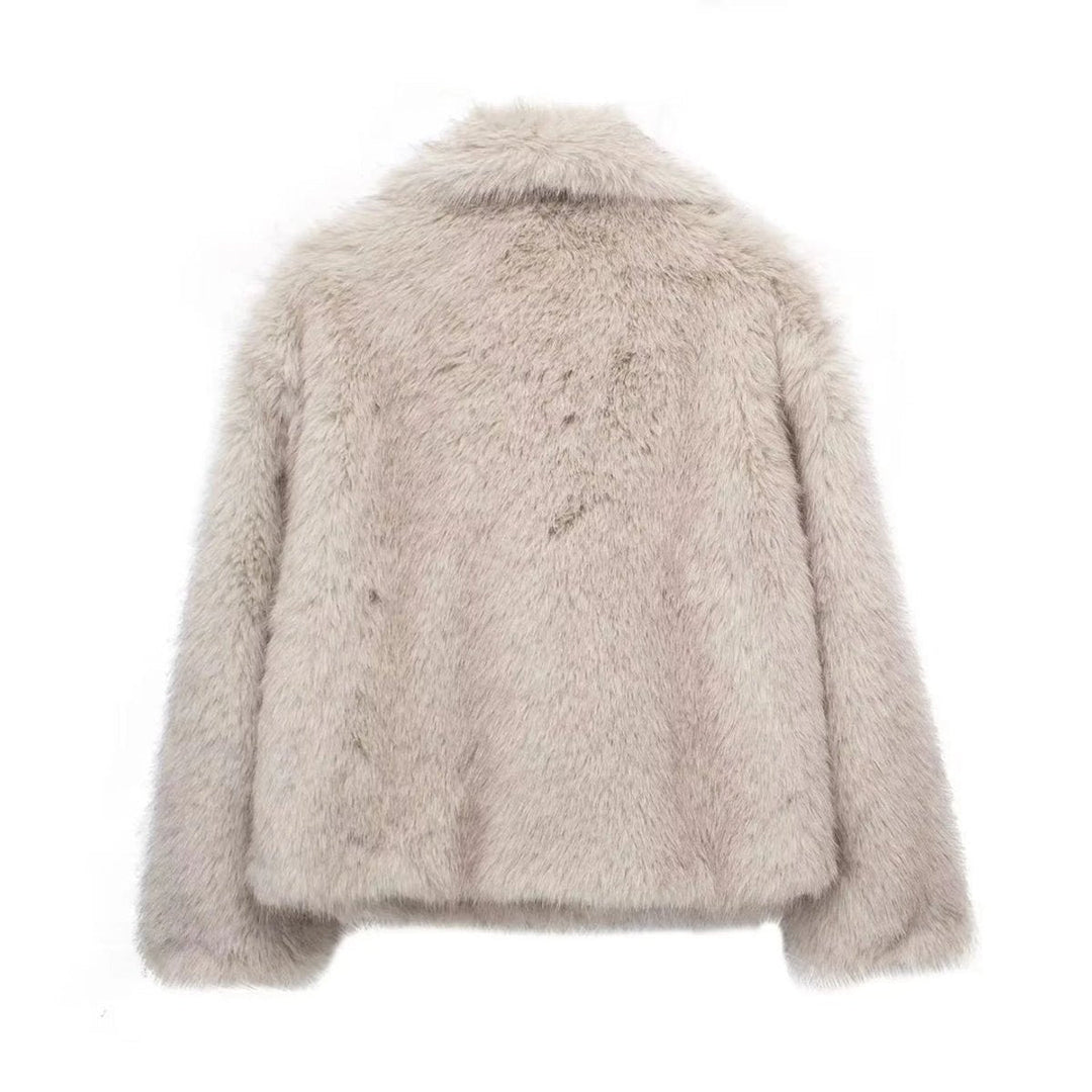 Genevieve | Fluffy Short Lapel Collar Coat