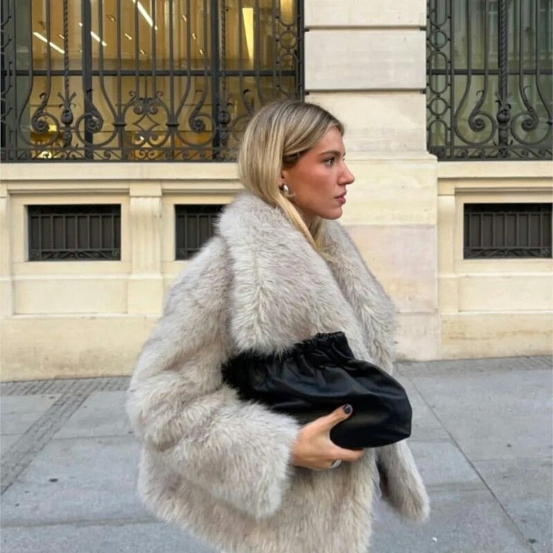 Genevieve | Fluffy Short Lapel Collar Coat