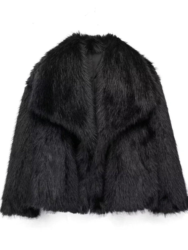 Genevieve | Fluffy Short Lapel Collar Coat