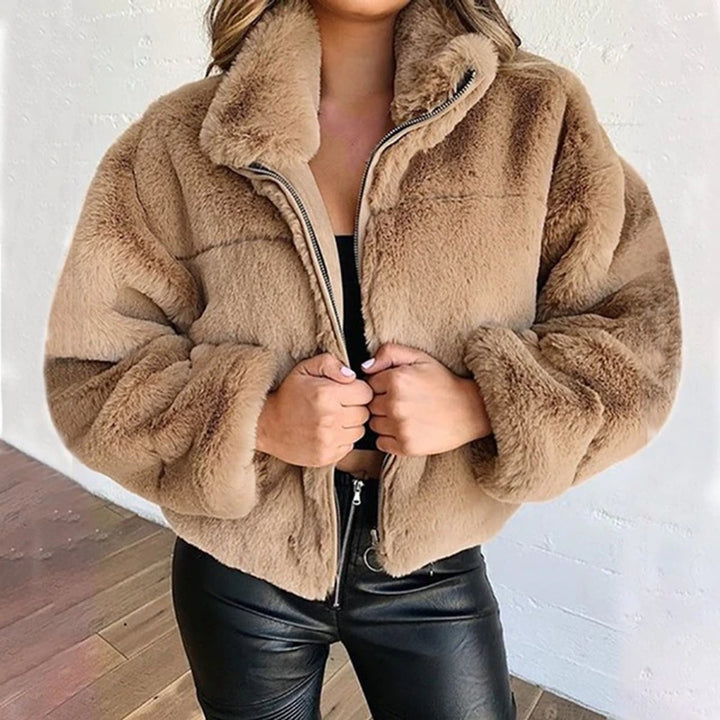 Nora | Fluffy Zip Up Short Coat