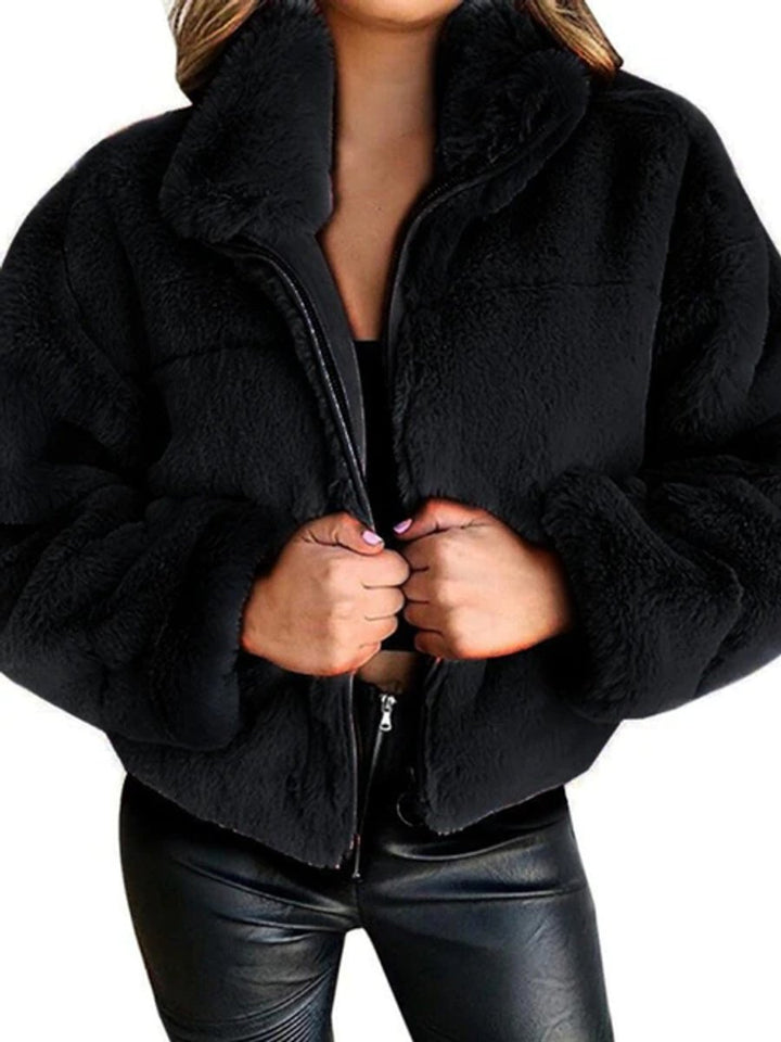 Nora | Fluffy Zip Up Short Coat