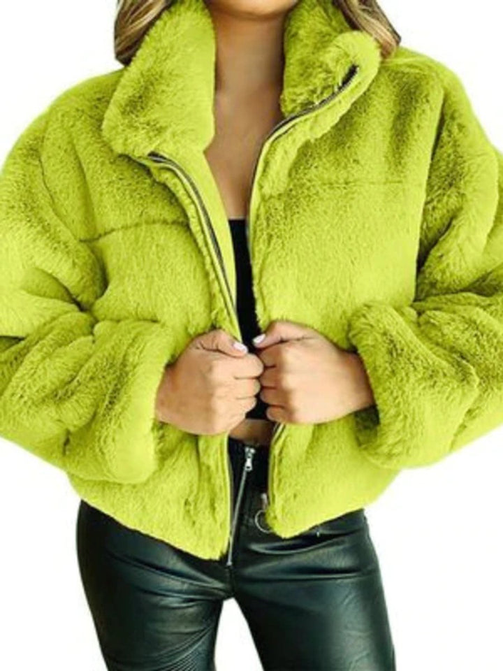 Nora | Fluffy Zip Up Short Coat