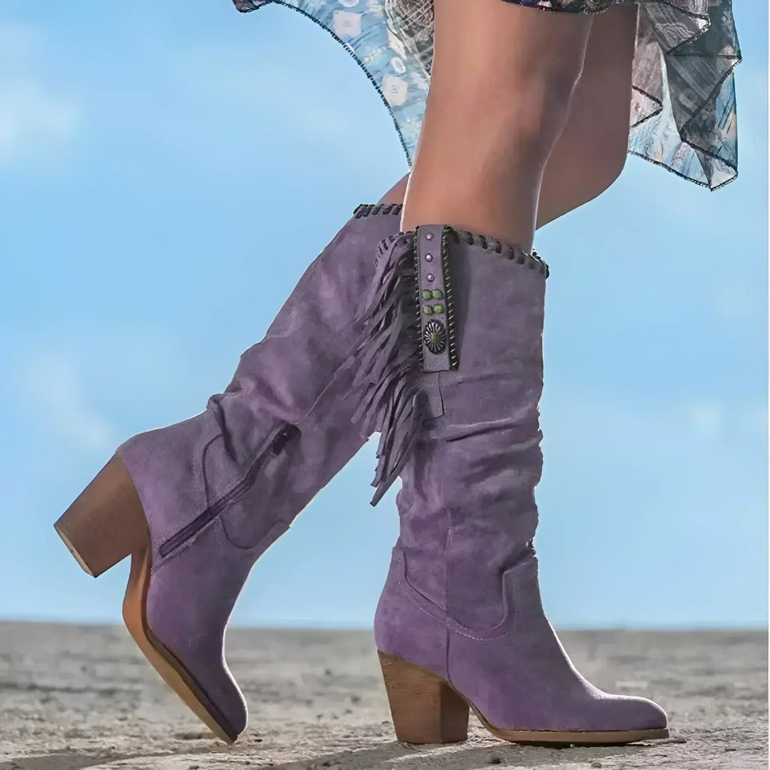 Millie | Fringed Knee High Boots