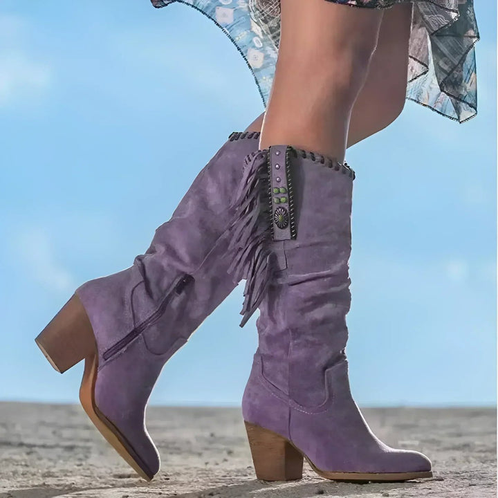 Millie | Fringed Knee High Boots
