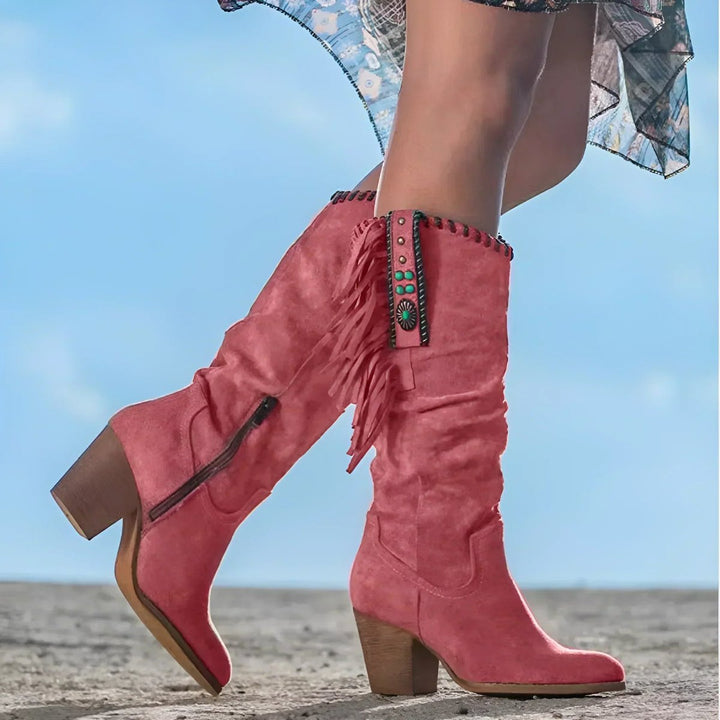 Millie | Fringed Knee High Boots