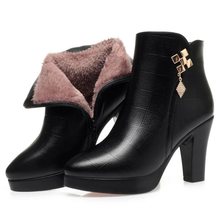 Freya | Fur Lined Block Heel Boots
